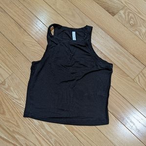 Black high neck crop